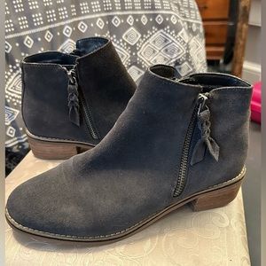 Blondo Gray Suede Waterproof Ankle Boots